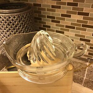 Vintage Large Glass orange/Lemon juicer with handle